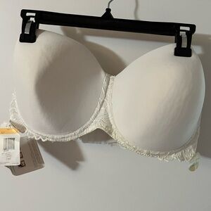 Lilyette 42DD White Lace Strapless Bra NWT